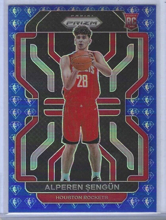 ALPEREN SENGUN 2021-22 PANINI PRIZM 75TH ANNIVERSARY BLUE PRIZM ROOKIE RC #318