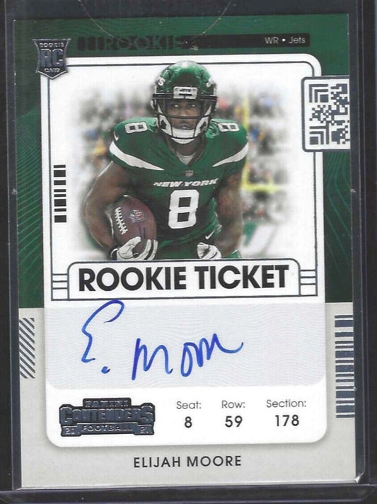 ELIJAH MOORE 2021 PANINI CONTENDERS VARIATION ROOKIE TICKET AUTO RC #114