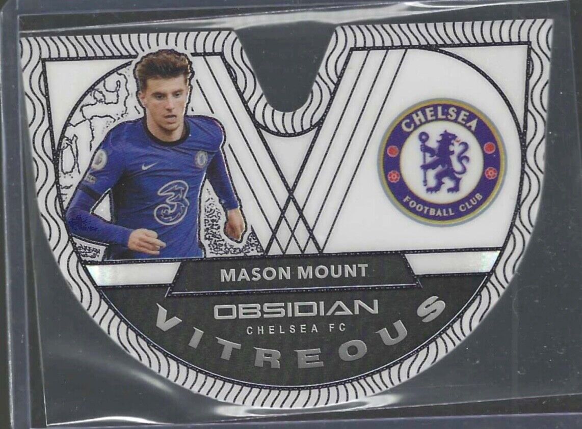 MASON MOUNT 2020-21 PANINI OBSIDIAN CONTRA WHITE PRIZM VITREOUS DIE CUT #D 1/9