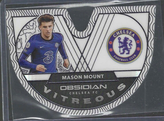 MASON MOUNT 2020-21 PANINI OBSIDIAN CONTRA WHITE PRIZM VITREOUS DIE CUT #D 1/9