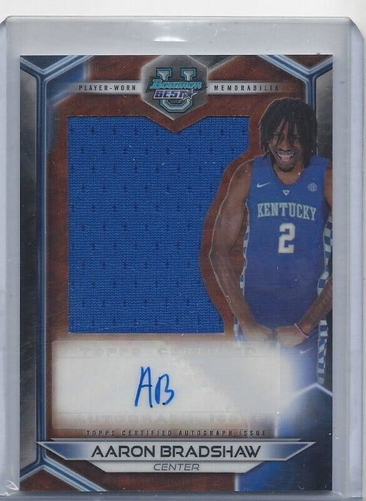 AARON BRADSHAW 2023 BOWMANS BEST UNIVERSITY JERSEY AUTO SILHOUETTE REFRACTOR
