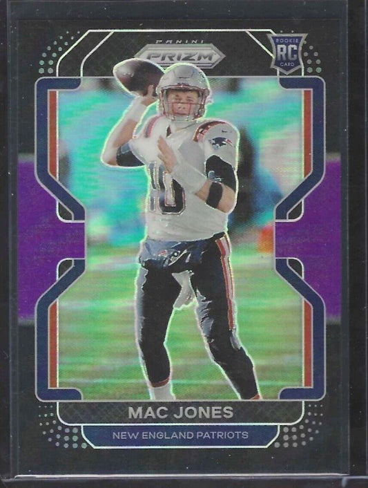 MAC JONES 2021 PANINI CHRONICLES PRIZM BLACK PURPLE PRIZM ROOKIE RC #D 181/199