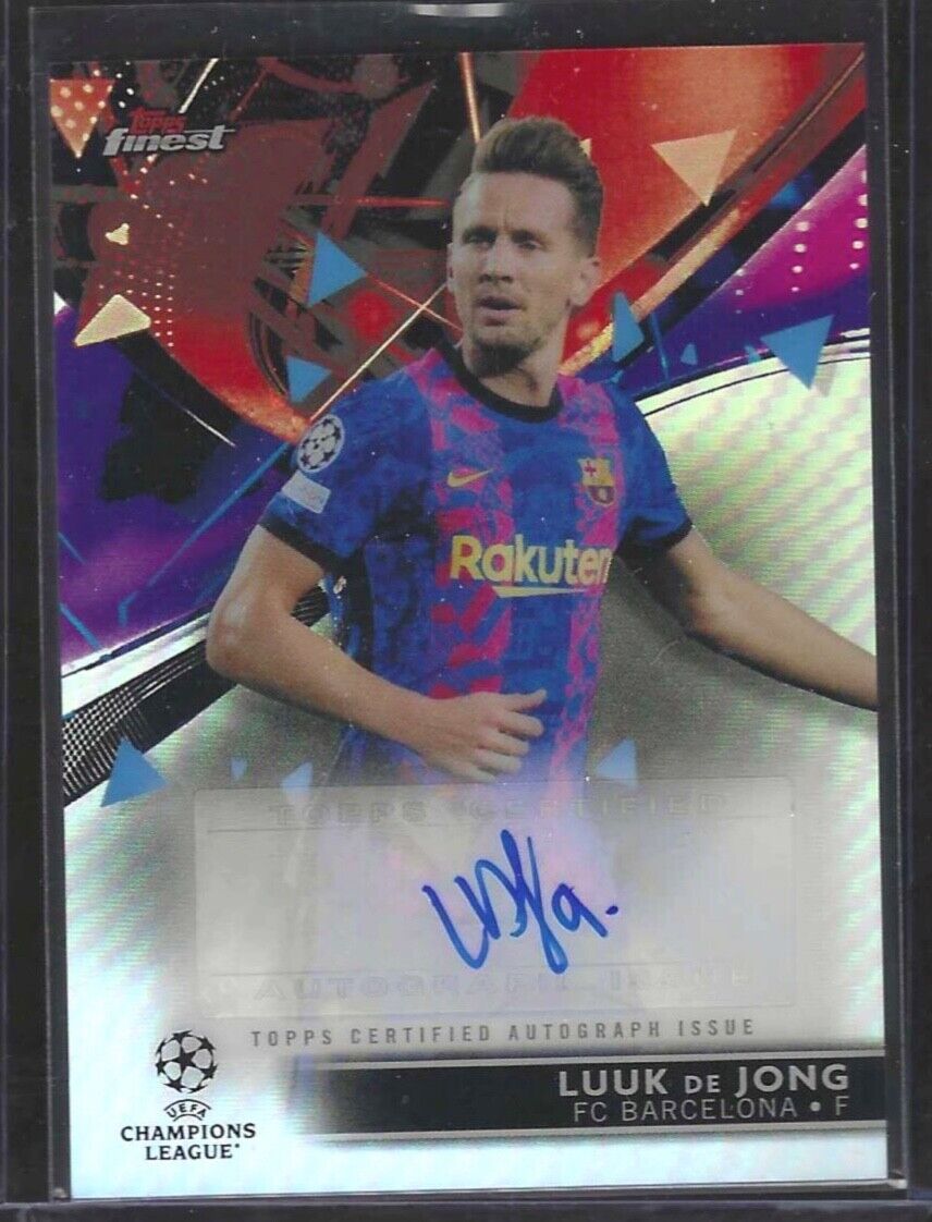 LUUK DE JONG 2021-22 TOPPS FINEST SILVER REFRACTOR AUTO #BA-LD