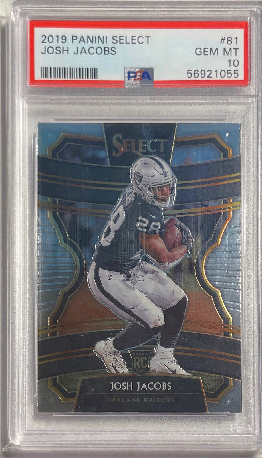 JOSH JACOBS 2019 PANINI SELECT ROOKIE RC #81 PSA 10 GEM MINT POP 80