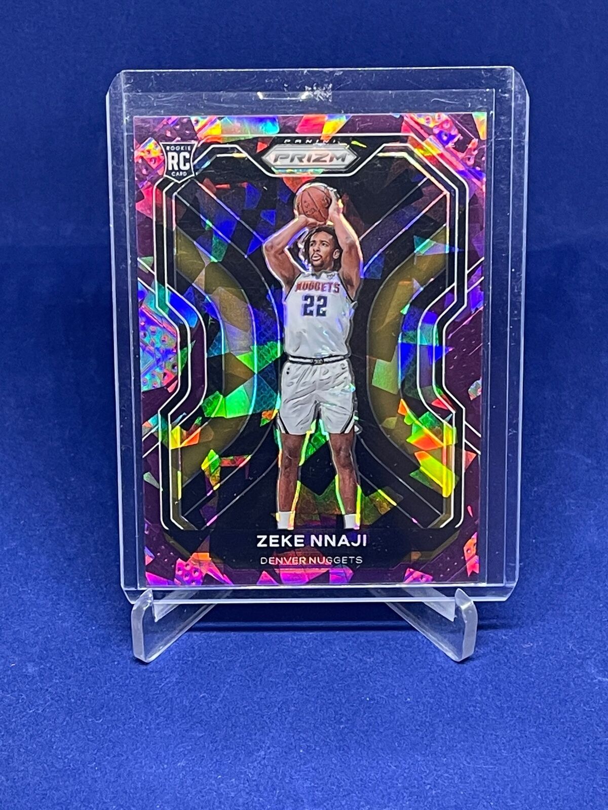 ZEKE NNAJI 2020-21 PANINI PRIZM PURPLE ICE PRIZMS ROOKIE RC #D 86/175