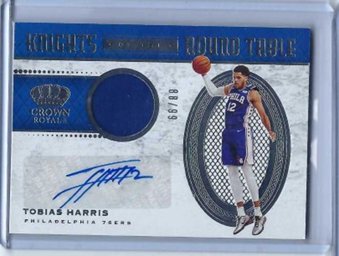 TOBIAS HARRIS 2020-21 CROWN ROYALE KNIGHTS OF THE ROUND TABLE JERSEY AUTO # /99