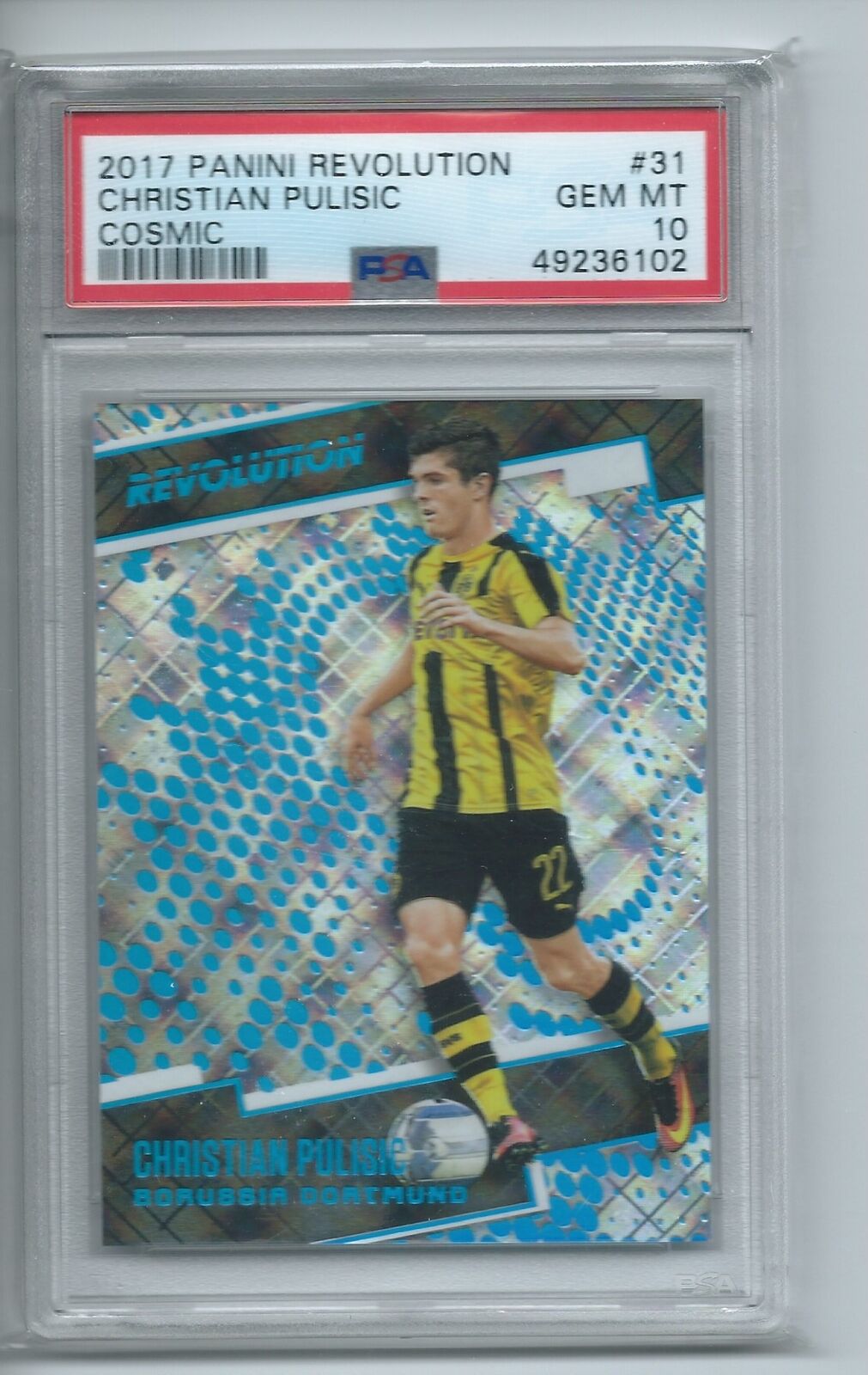 CHRISTIAN PULISIC 2017-18 PANINI REVOLUTION COSMIC RC #D 72/100 PSA 10 GEM MINT