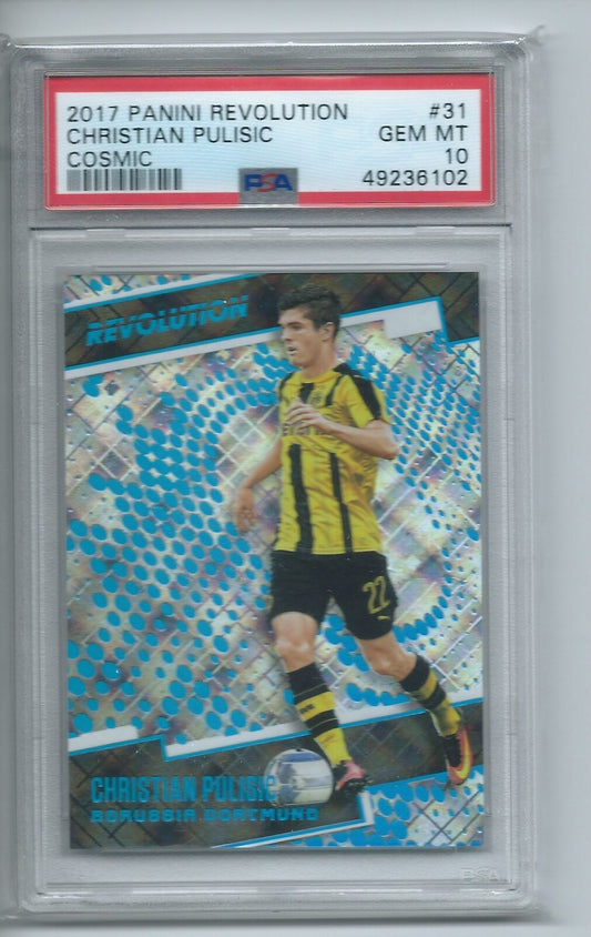 CHRISTIAN PULISIC 2017-18 PANINI REVOLUTION COSMIC RC #D 72/100 PSA 10 GEM MINT