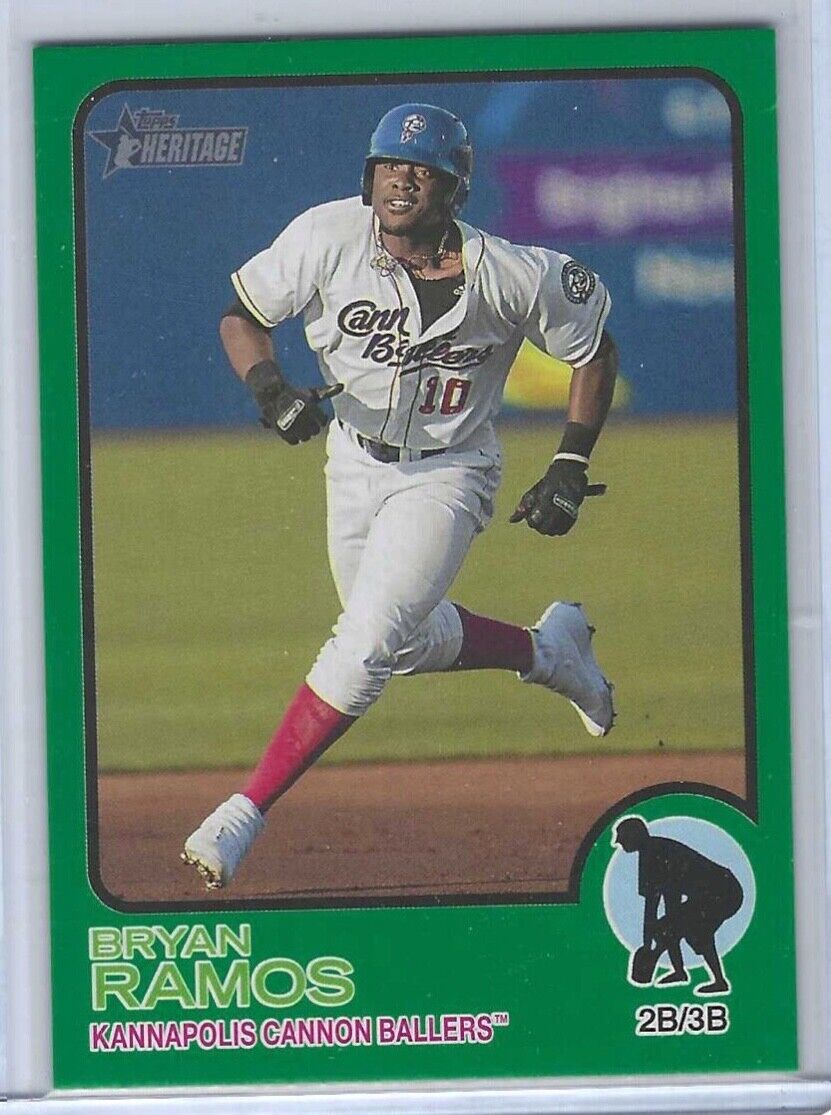 BRYAN RAMOS 2022 TOPPS HERITAGE MINOR LEAGUE GREEN BORDER PROSPECT #D 16/75