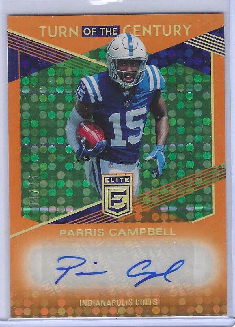PARRIS CAMPBELL 2019 DONRUSS ELITE TURN OF THE CENTURY ORANGE AUTO RC #D 04/25