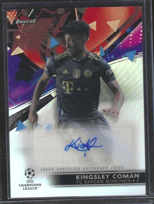 KINGSLEY COMAN 2021-22 TOPPS FINEST SILVER REFRACTOR AUTO #BA-KC
