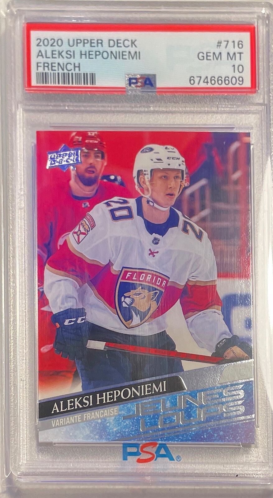 ALEKSI HEPONIEMI 2020 UPPER DECK JEUNES LOUPS YOUNG GUNS FRENCH 716 PSA 10 POP 2