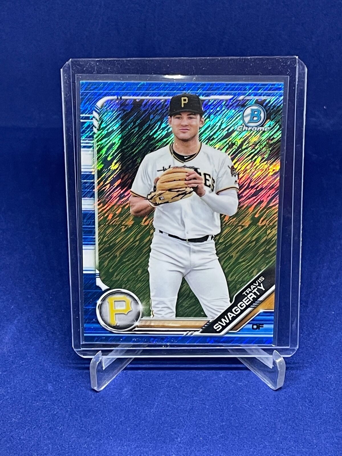 TRAVIS SWAGGERTY 2019 BOWMAN CHROME BLUE SHIMMER REFRACTOR PROSPECT #D 92/150