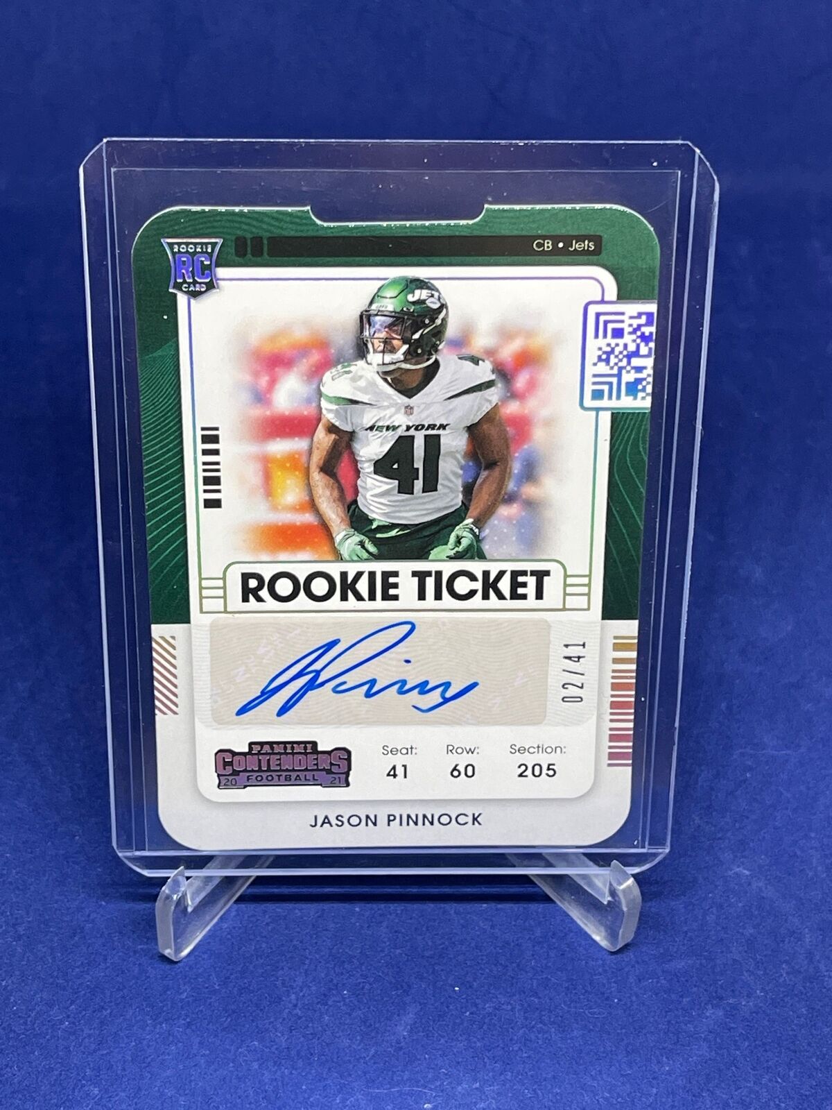 JASON PINNOCK 2021 PANINI CONTENDERS TICKET STUB DIE CUT ROOKIE AUTO RC #D 2/41