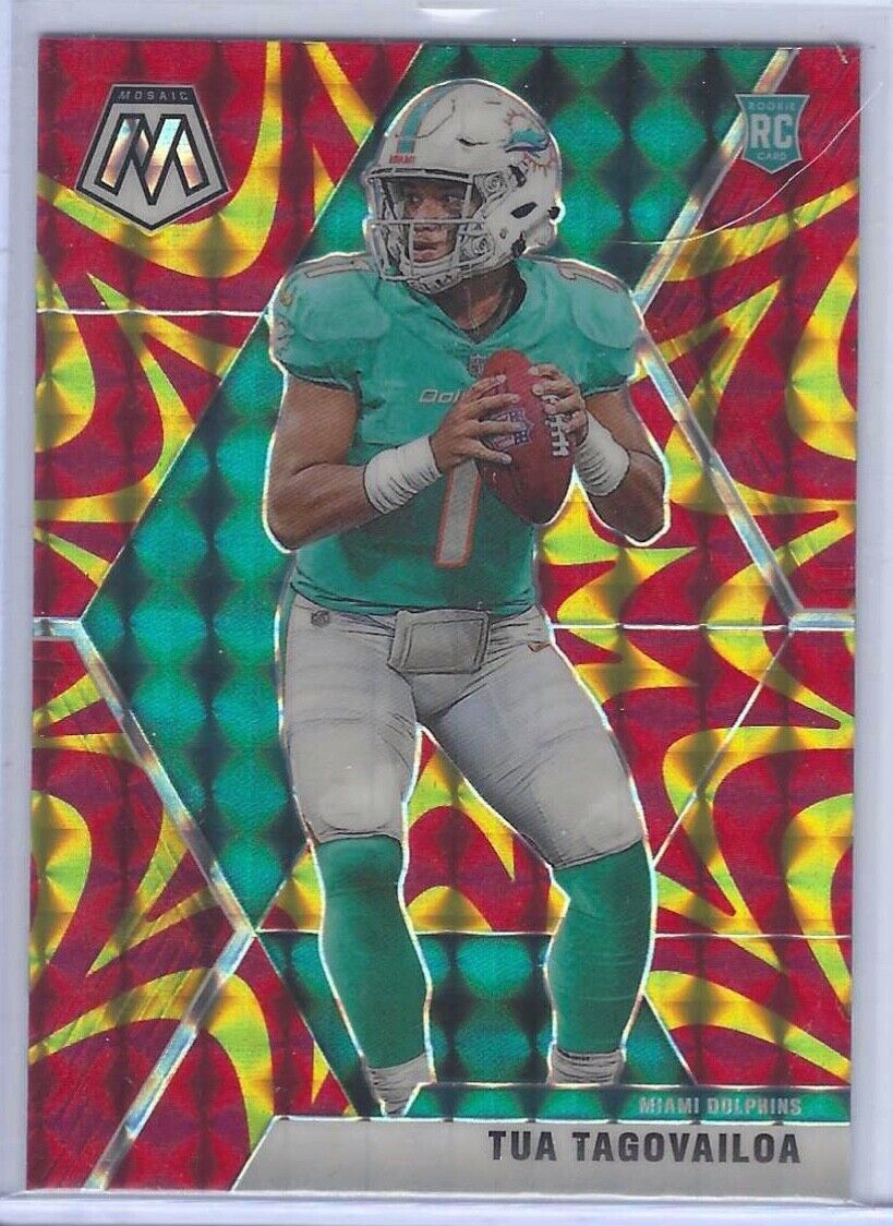TUA TAGOVAILOA 2020 PANINI MOSAIC FOOTBALL YELLOW REACTIVE PRIZM RC #203