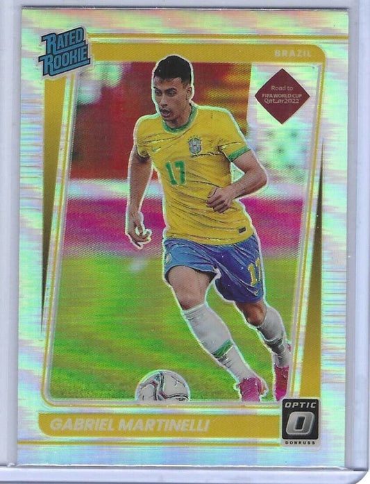 GABRIEL MARTINELLI 2021-22 PANINI DONRUSS OPTIC SILVER HOLO RATED ROOKIE RC #182