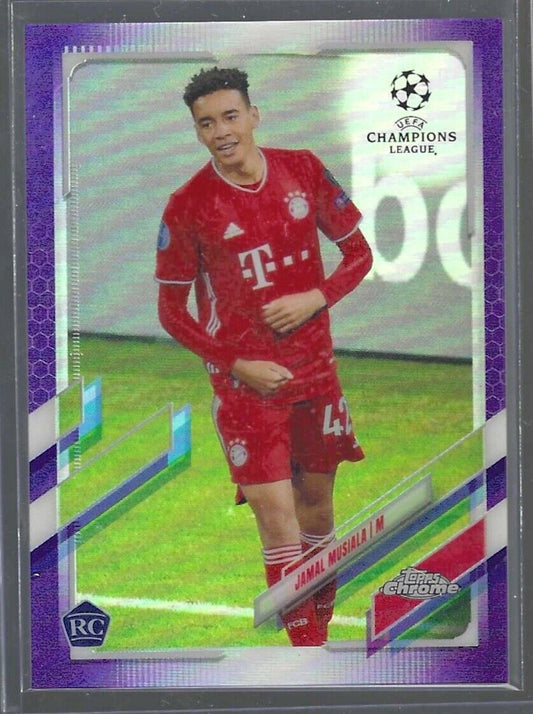 JAMAL MUSIALA 2020-21 TOPPS CHROME UEFA PURPLE REFRACTOR ROOKIE RC #D 216/250