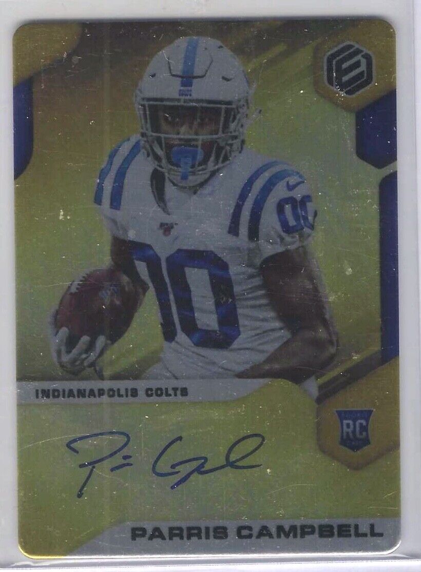 PARRIS CAMPBELL 2019 PANINI ELEMENTS GOLD ROOKIE ON CARD AUTO RC #D 25/50
