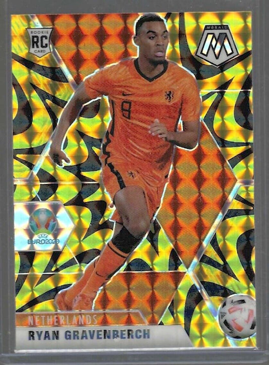 RYAN GRAVENBERCH 2020-21 PANINI MOSAIC UEFA YELLOW REACTIVE PRIZM ROOKIE RC #148