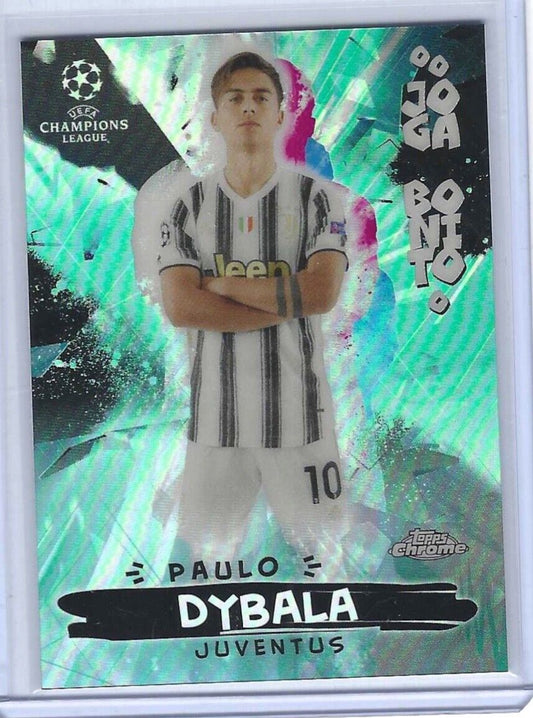 PAULO DYBALA 2020-21 TOPPS CHROME UEFA JOGA BONITO AQUA REFRACTOR #D 113/199