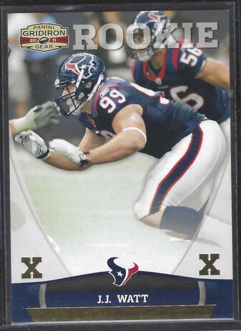 JJ WATT 2011 PANINI GRIDIRON GEAR GOLD FOIL ROOKIE RC #D 53/100