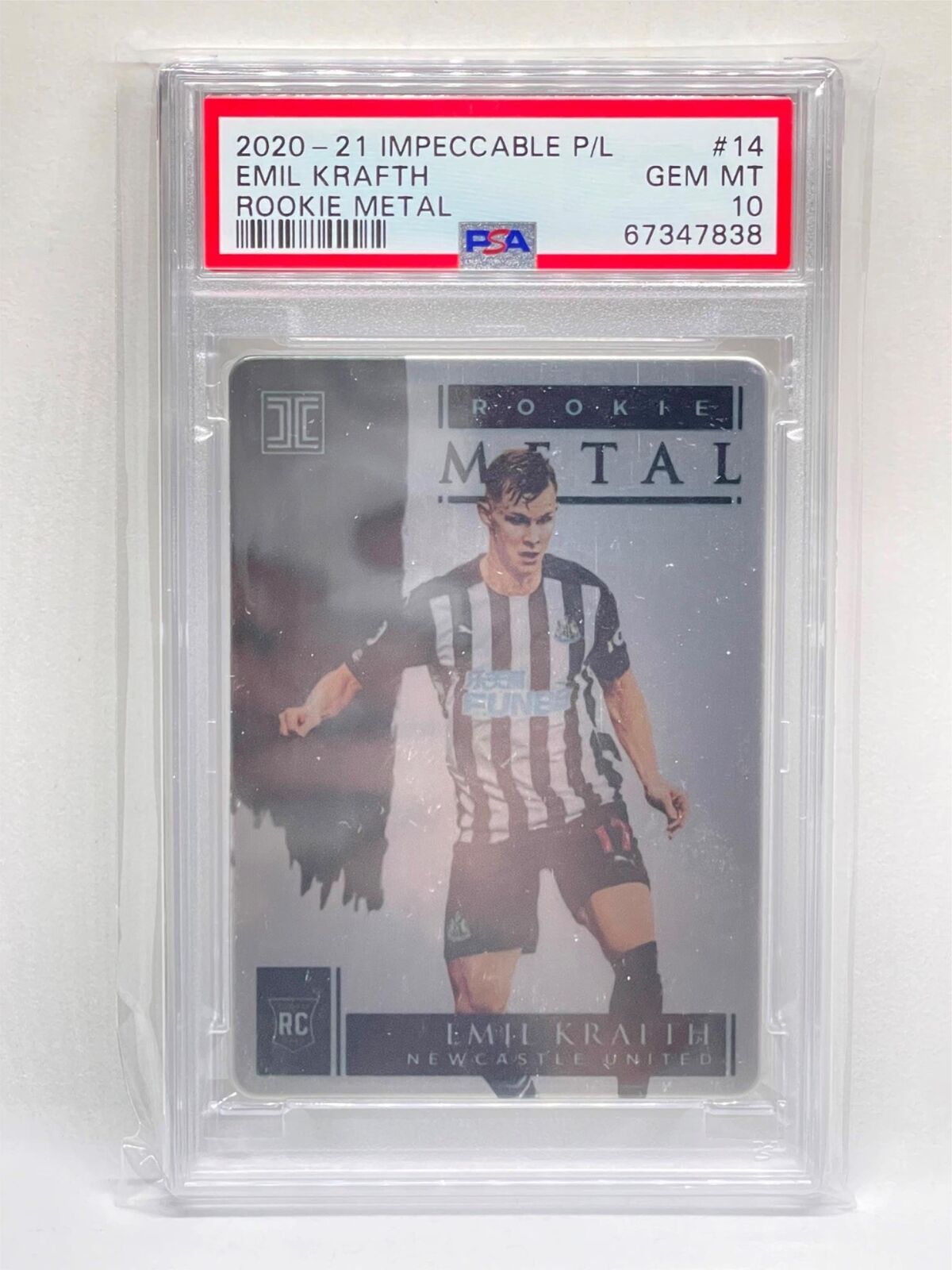 EMIL KRAFTH 2020-21 PANINI IMPECCABLE EPL ROOKIE METAL RC #D /57 PSA 10 POP 1/1