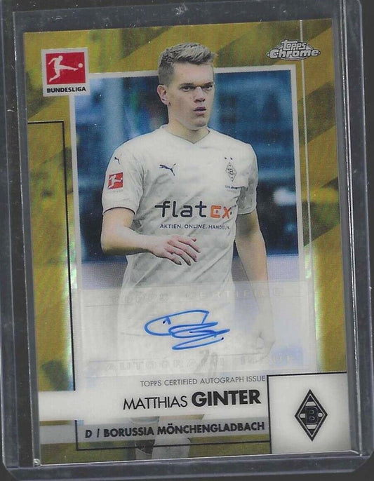 MATTHIAS GINTER 2020-21 TOPPS CHROME BUNDESLIGA GOLD REFRACTOR AUTO #D 12/60