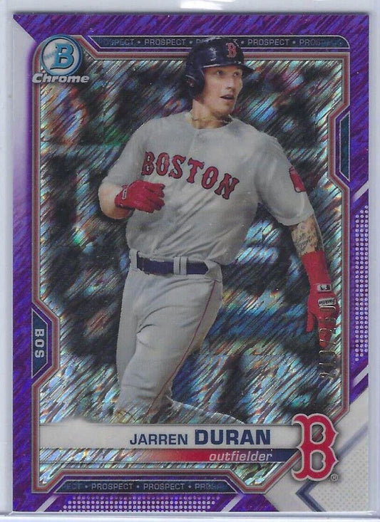 JARREN DURAN 2021 BOWMAN CHROME PURPLE SHIMMER REFRACTOR PROSPECT #D 219/250