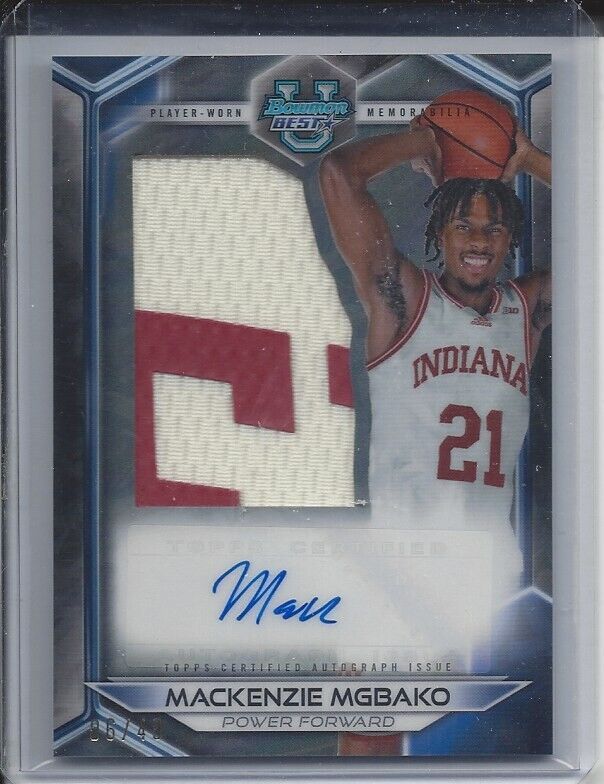MACKENZIE MGBAKO 2023 BOWMAN BEST UNIVERSITY PATCH AUTO SILHOUETTE REFRACTOR /49