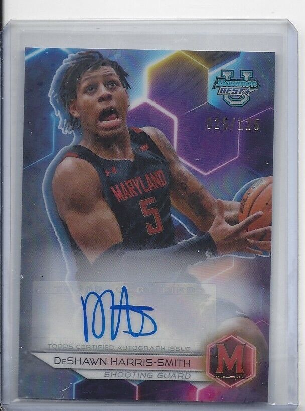DESHAWN HARRIS SMITH 2023 BOWMANS BEST UNIVERSITY MARYLAN REFRACTOR AUTO #D /125