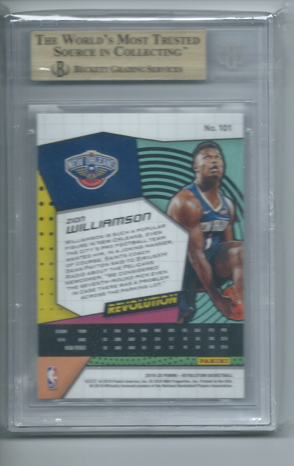 ZION WILLIAMSON 2019-20 PANINI REVOLUTION RC #101 BGS 9.5 GEM MINT