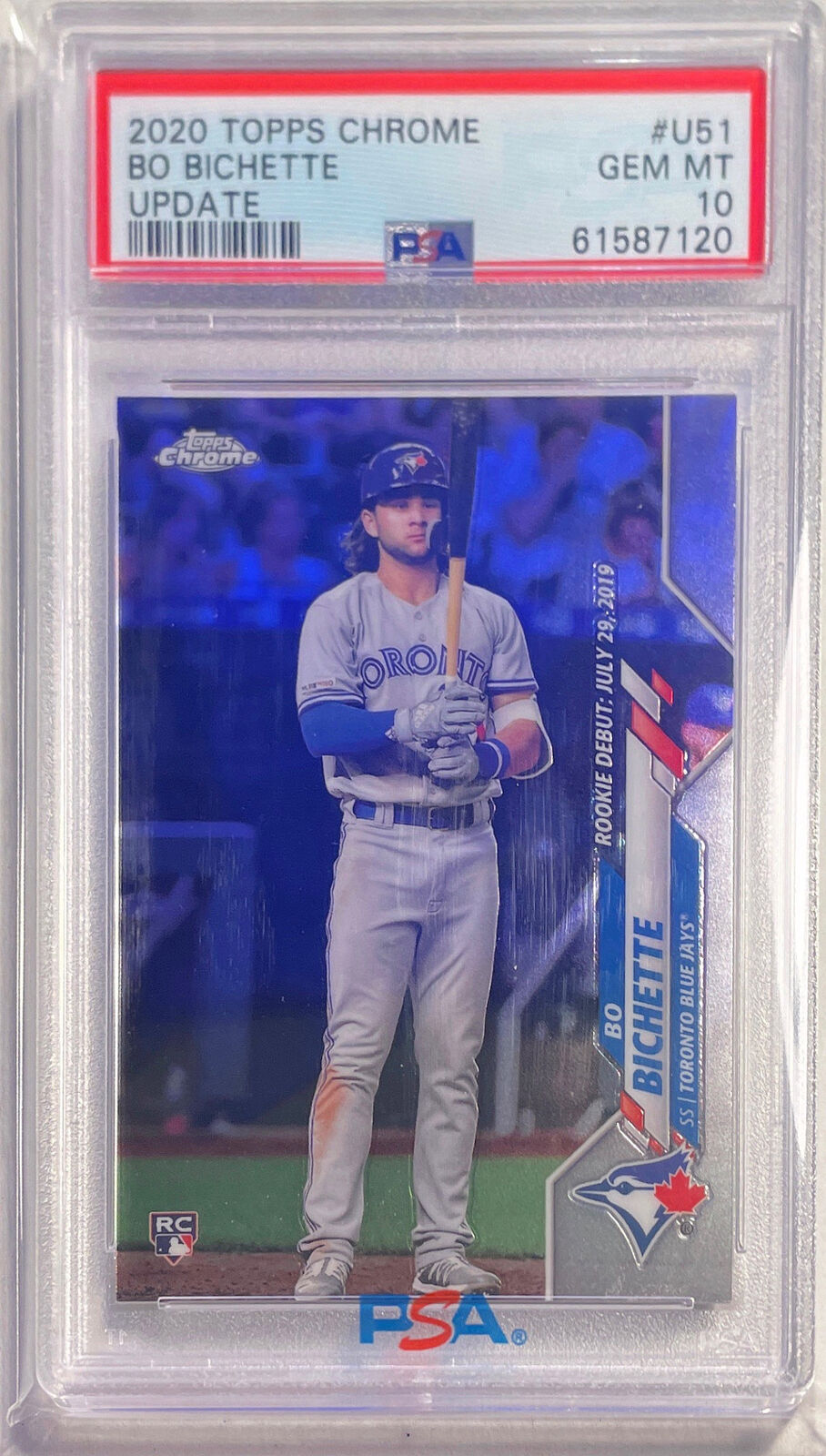 BO BICHETTE 2020 TOPPS CHROME UPDATE ROOKIE RC #U51 PSA 10 GEM MINT
