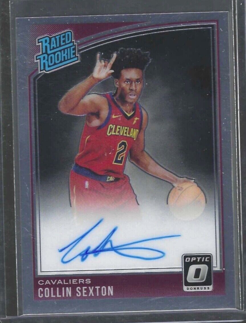 COLLIN SEXTON 2018-19 PANINI DONRUSS OPTIC RATED ROOKIE ON CARD AUTO RC #180