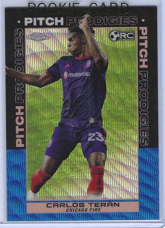 CARLOS TERAN 2020-21 TOPPS CHROME MLS BLUE WAVE REFRACTOR ROOKIE RC #D 019/199