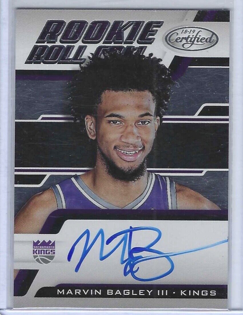 MARVIN BAGLEY III 2018-19 PANINI CERTIFIED ROOKIE ROLL CALL ON CARD AUTO RC