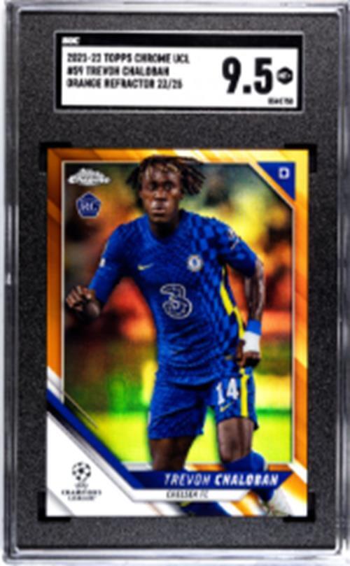 TREVOH CHALOBAH 2021-22 TOPPS CHROME UCL ORANGE REFRACTOR RC /25 SGC 9.5 POP 1/1