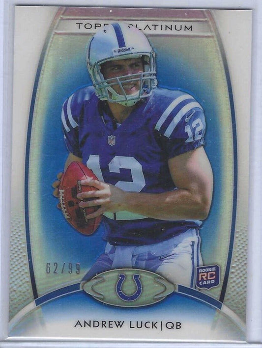 ANDREW LUCK 2012 TOPPS PLATINUM BLUE REFRACTOR RC #D 62/99