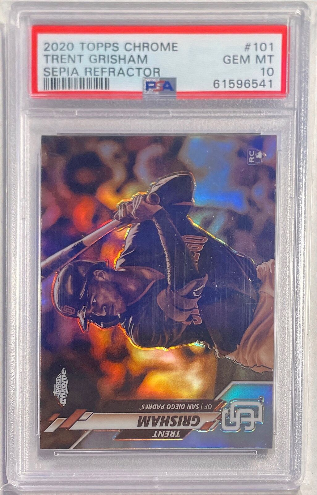 TRENT GRISHAM 2020 TOPPS CHROME SEPIA REFRACTOR RC #101 PSA 10 GEM MINT