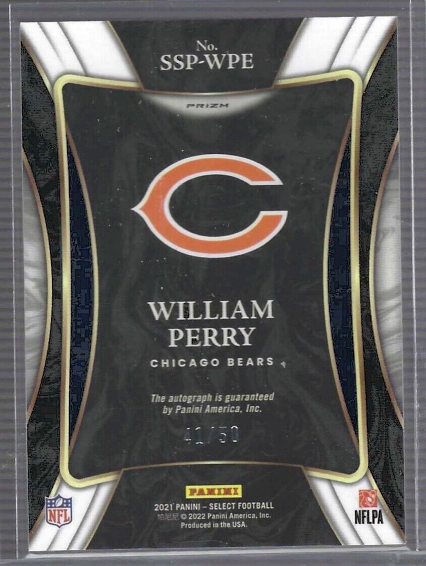 WILLIAM PERRY 2021 PANINI SELECT WHITE PRIZM SIGNATURES AUTO #D 41/50