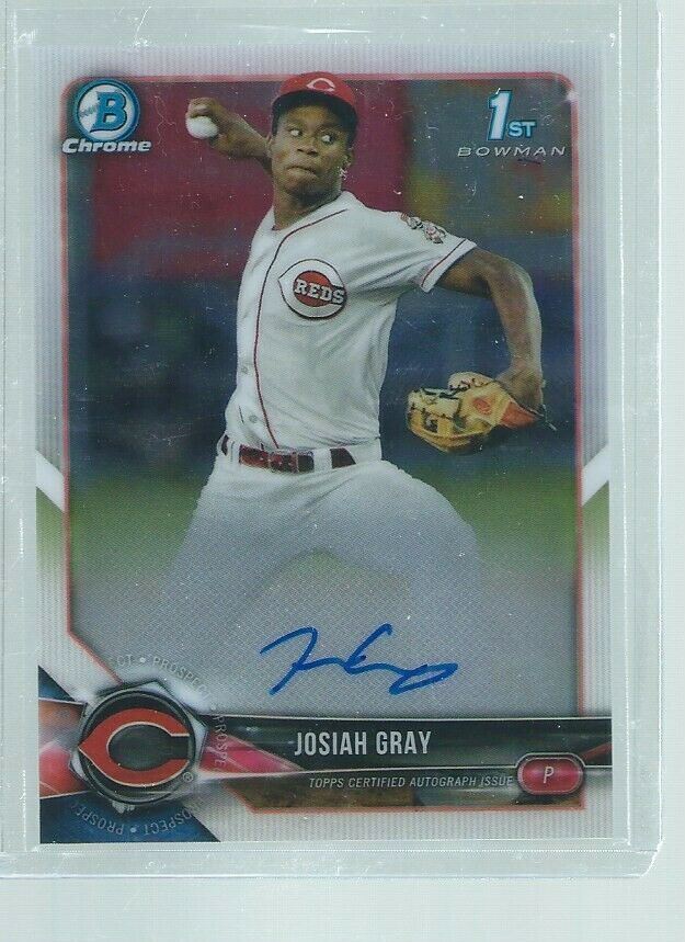 JOSIAH GRAY 2019 BOWMAN CHROME 1ST ON CARD AUTO PROSPECT