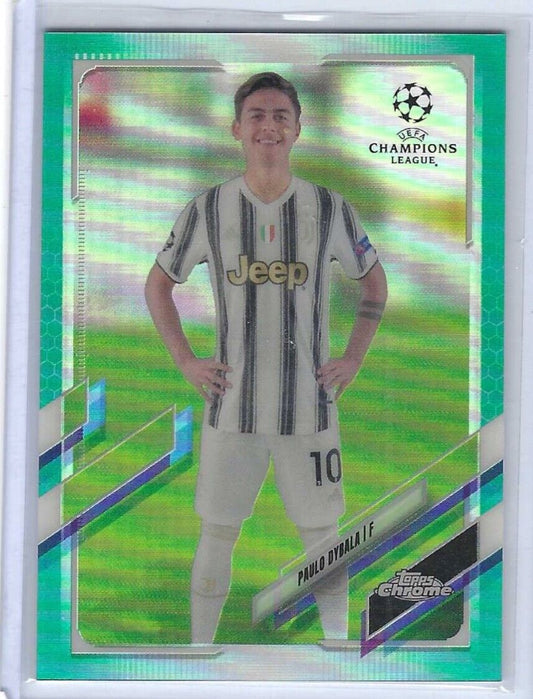 PAULO DYBALA 2020-21 TOPPS CHROME UEFA AQUA REFRACTOR #D 166/199