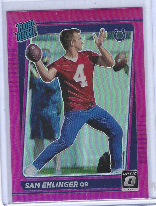 SAM EHLINGER 2021 PANINI DONRUSS OPTIC PREVIEW PINK HOLO RATED ROOKIE RC #P-319