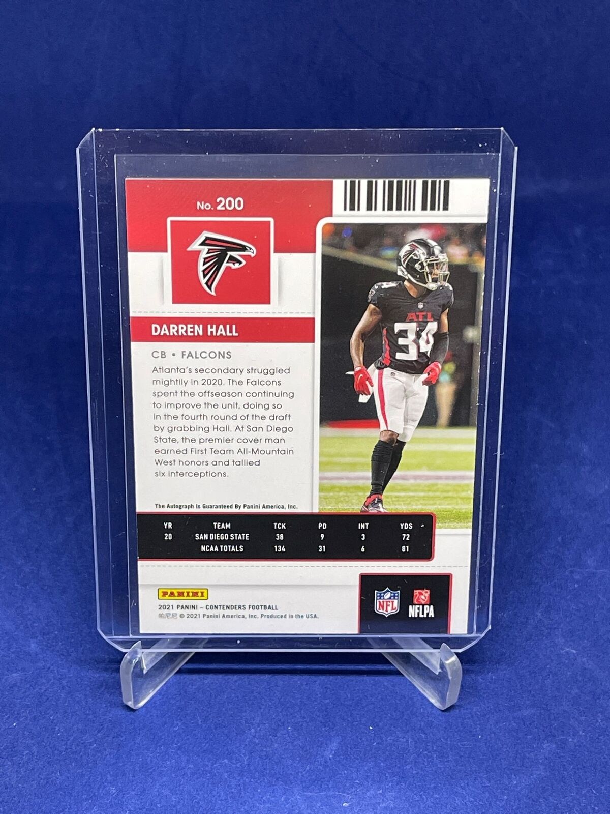 DARREN HALL 2021 PANINI CONTENDERS ROOKIE TICKET AUTO RC #200