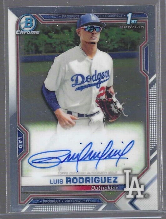 LUIS RODRIGUEZ 2021 BOWMAN CHROME 1ST PROSPECT ON CARD AUTO #CPA-LR