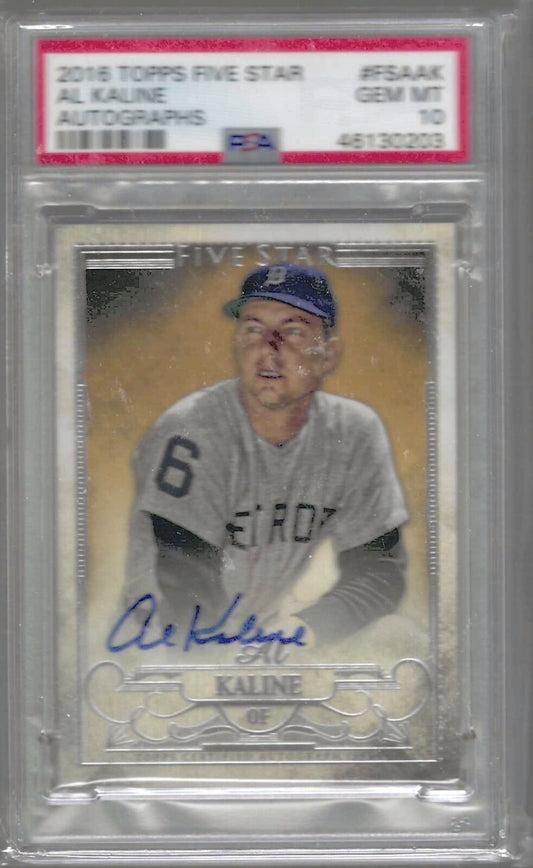 AL KALINE 2016 TOPPS FIVE STAR AUTO PSA 10 GEM MINT POP 1/1