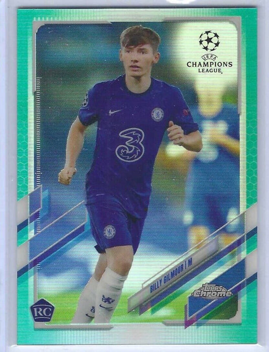 BILLY GILMOUR 2020-21 TOPPS CHROME AQUA REFRACTOR ROOKIE RC #D 046/199