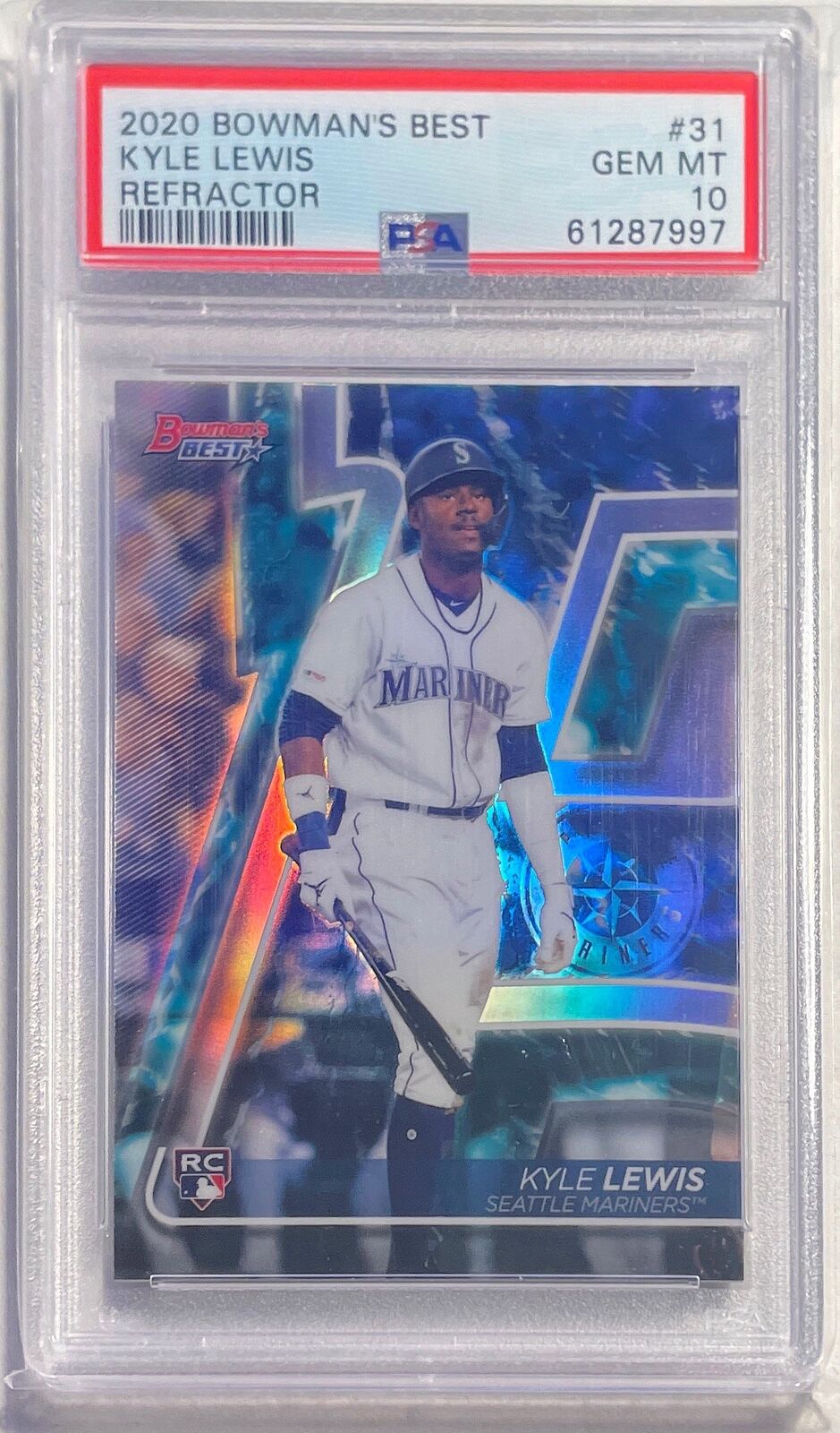 KYLE LEWIS 2020 BOWMAN'S BEST REFRACTOR ROOKIE RC #31 PSA 10 GEM MINT