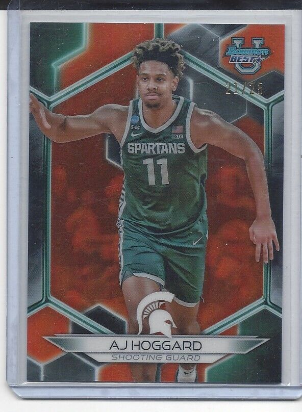 AJ HOGGARD 2023 BOWMANS BEST ORANGE MICHIGAN STATE REFRACTOR #D 21/25