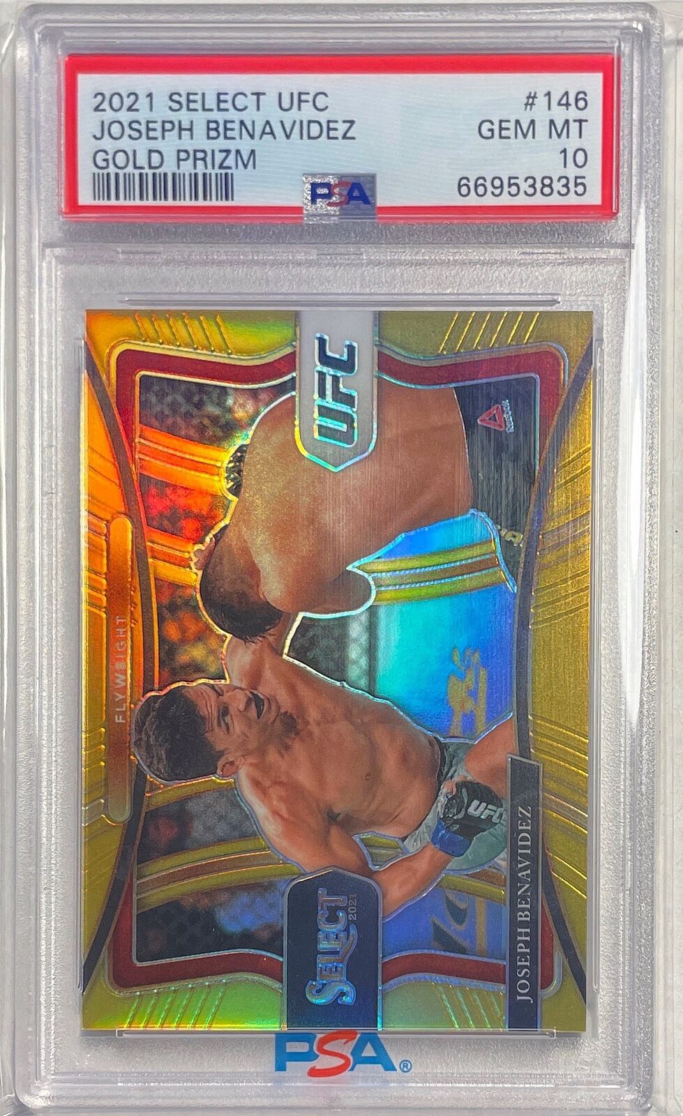JOSEPH BENAVIDEZ 2021-22 SELECT UFC GOLD PRIZM #D 08/10 PSA 10 GEM MINT POP 1/1