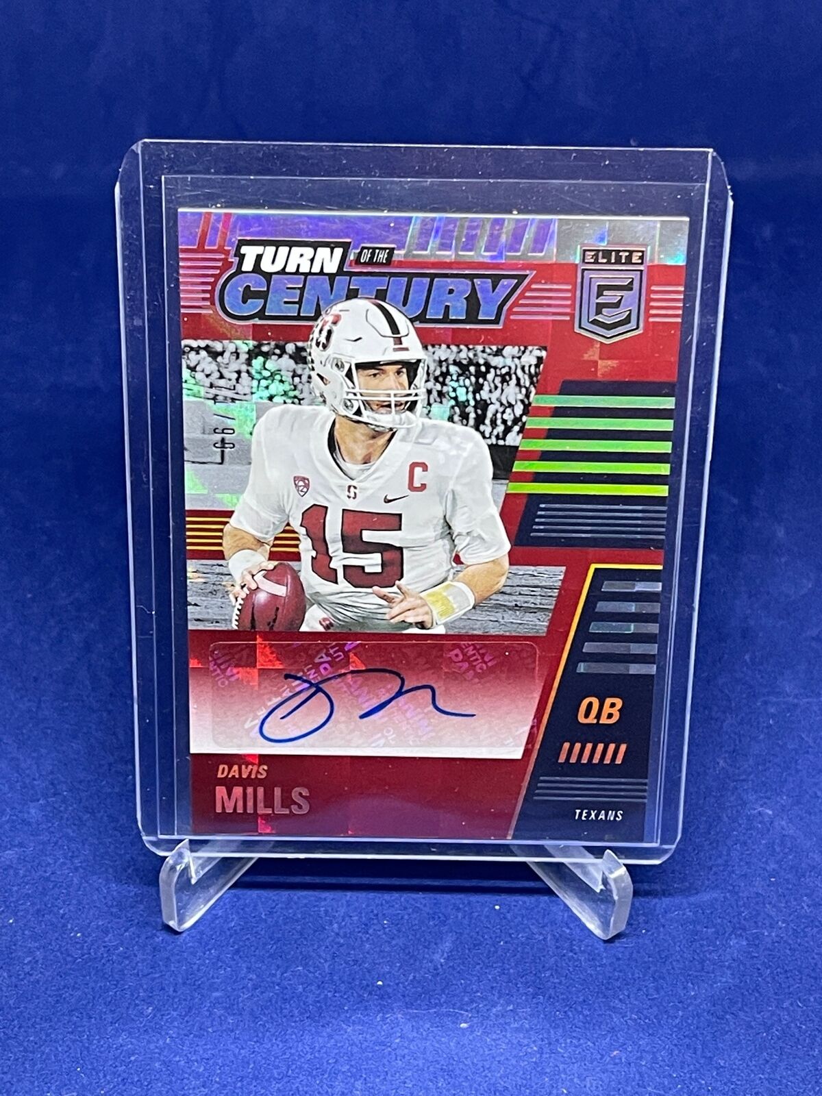 DAVIS MILLS 2021 PANINI DONRUSS ELITE TURN OF THE CENTURY RED AUTO RC #D 71/99